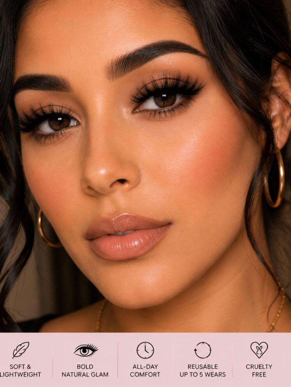 Pink Gems Attitude Faux Mink Lashes | Bold Wispy Glam | Reusable | Cruelty-Free